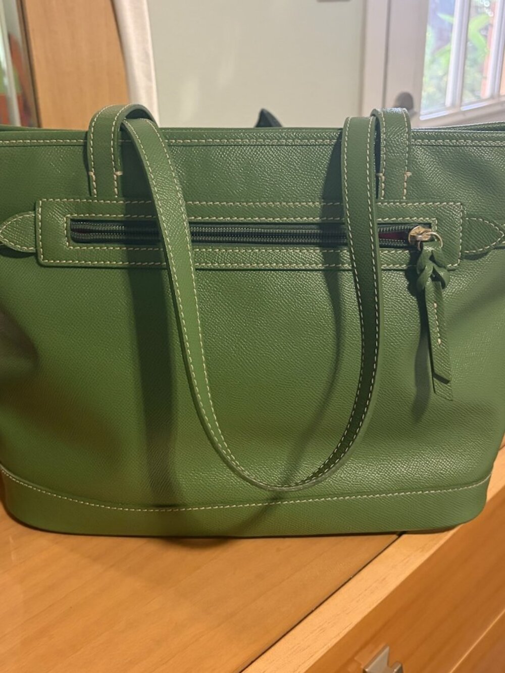 DOONEY & BURKE VINTAGE GREEN TOTE SATCHEL - EUC - WITH DB DUSTY - Picture 7 of 8
